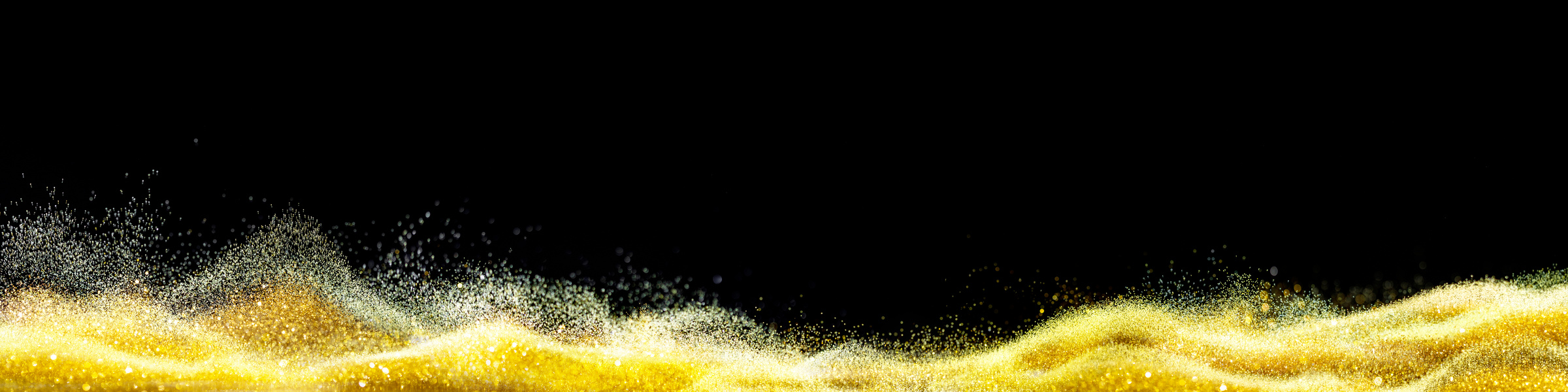 Gold Dust Wave on Black Background.