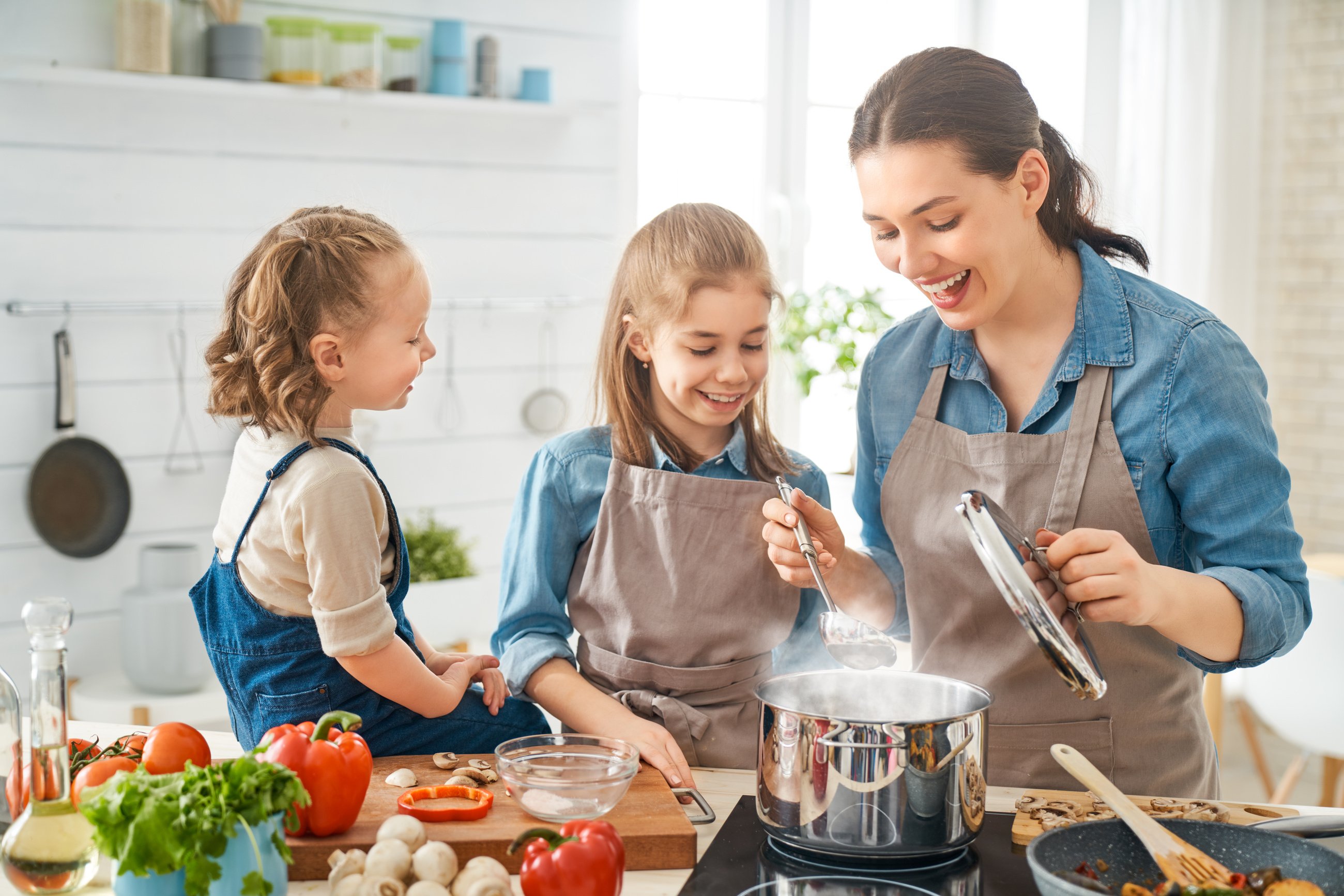 Family Cooking in the Kitchen